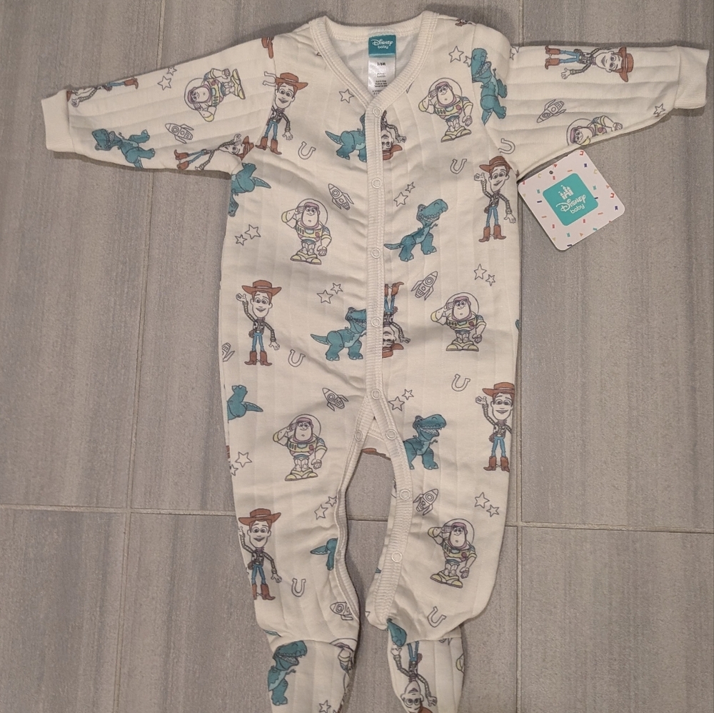 Disney Quilted Footie with Toy Story Characters 3-6M NWT